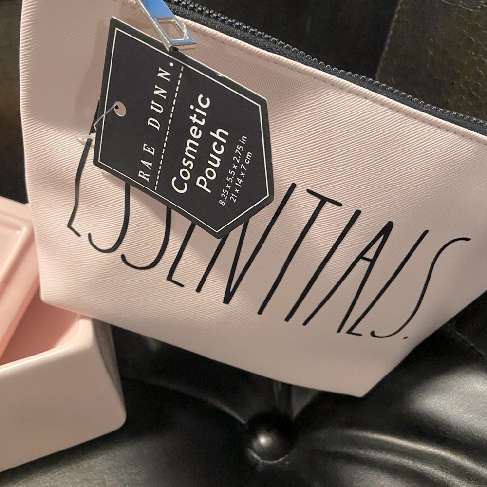 Pink Rae Dunn Jewelry Box๐& cosmetics ๐Bag - Picture 3 of 5